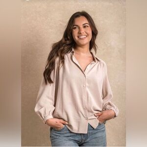 Neuflora Lafayette Blouse- Beige